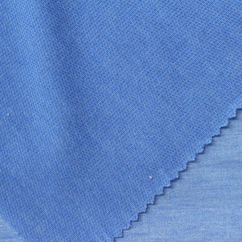 Polyester Viscose Stretch French Terry Fabric, 160 gsm, 155 cm — Blue