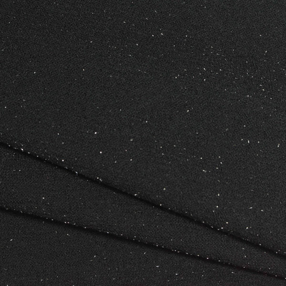 Black Marl Interlock Knit, Polyester, 240 gsm