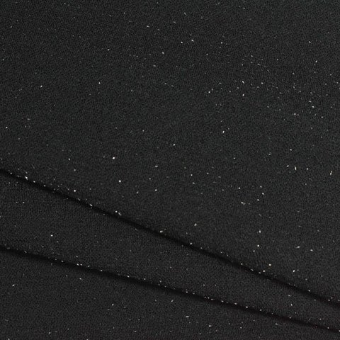Black Marl Interlock Knit, Polyester, 240 gsm