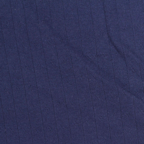 Jacquard Cotton Stretch Pointelle Knit Fabric, 160 gsm, 165 cm — Navy