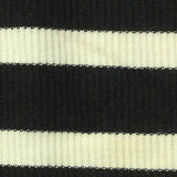 Black Horizontal-Stripe Rib Knit, Poly-Cotton — texture