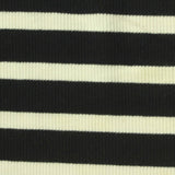 Black Horizontal-Stripe Rib Knit, Poly-Cotton