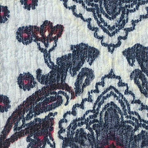 Printed Polyester Stretch Crepe Fabric, 175 gsm, 135 cm — White