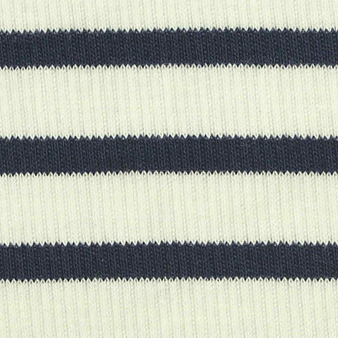 Navy Stripe Rib Knit, Cotton