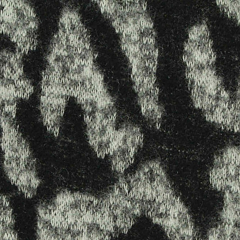 Black Leopard Interlock Knit, Polyester