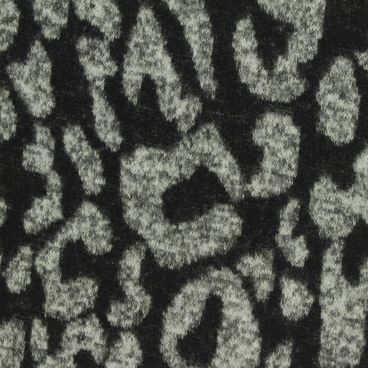 Black Leopard Interlock Knit, Polyester