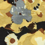 Yellow Bold-Floral Knit, Viscose — texture