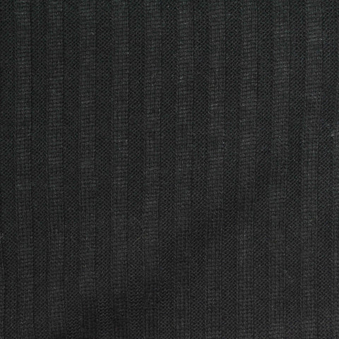 Polyester Stretch Rib Knit Fabric, 200 gsm, 153 cm — Black