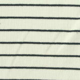 Black Horizontal-Stripe Rib Knit, Cotton
