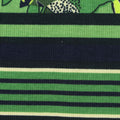 Printed Cotton Stretch Rib Knit Fabric, 200 gsm, 110 cm — Green