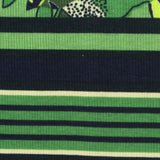 Printed Cotton Stretch Rib Knit Fabric, 200 gsm, 110 cm — Green