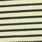 Black Horizontal-Stripe Rib Knit, Poly-Cotton