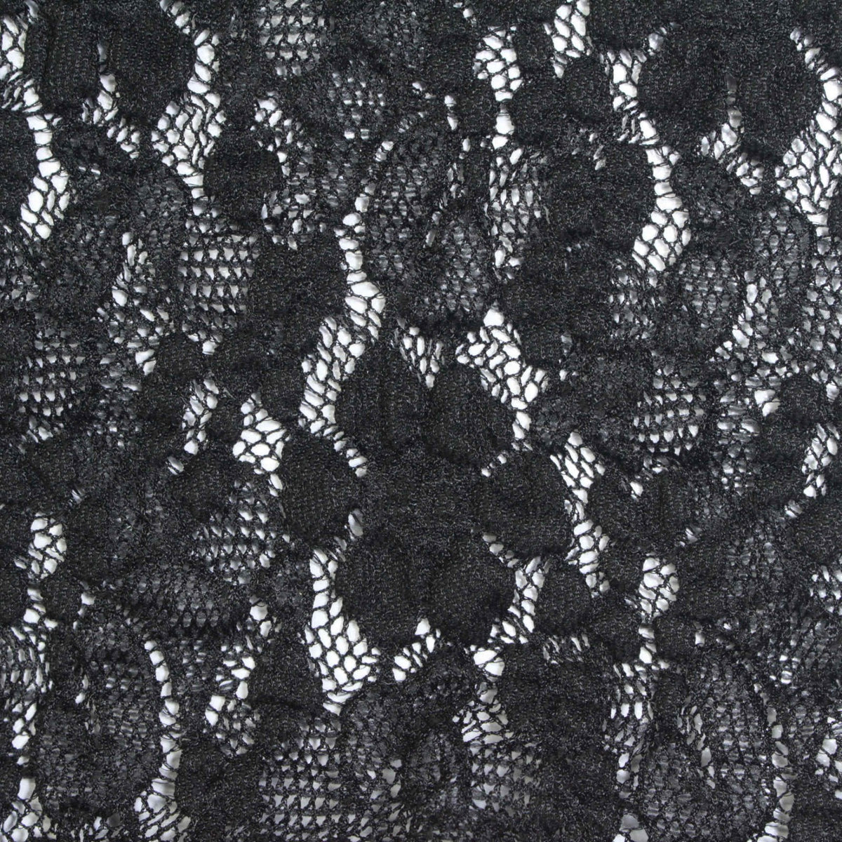 Black Abstract-Floral Lace, Nylon-Cotton