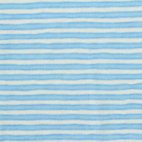 Light Blue Horizontal-Stripe Knit, Viscose-Poly