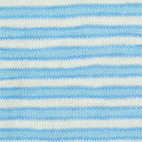 Light Blue Horizontal-Stripe Knit, Viscose-Poly