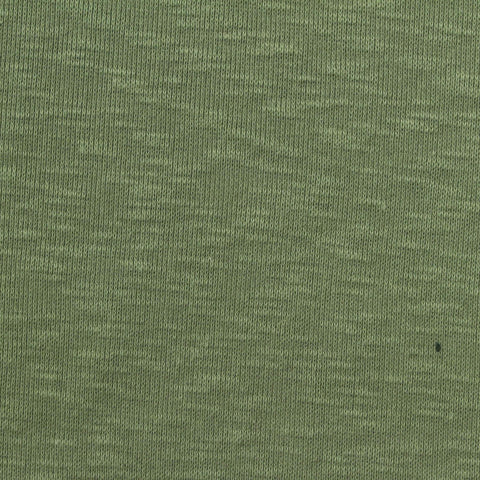 Heathered Green Marl Rib Knit, Cotton-Modal