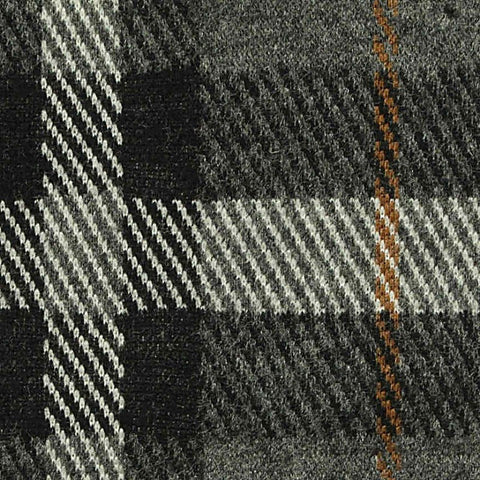 Grey Plaid Interlock Knit, Poly-Viscose, 232 gsm