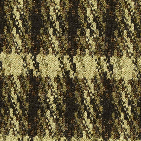 Brown Houndstooth Interlock Knit, Polyester
