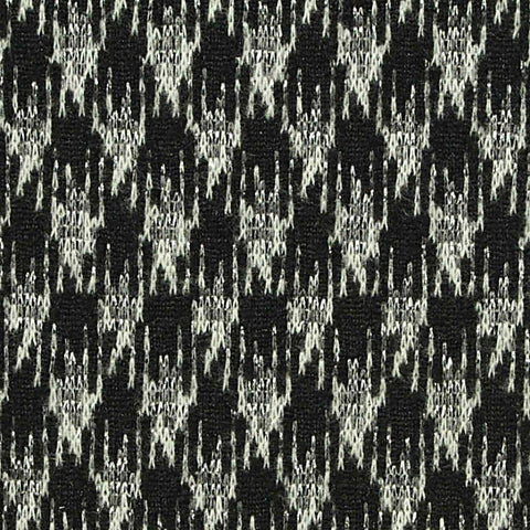 Black Houndstooth Interlock Knit, Polyester, 252 gsm