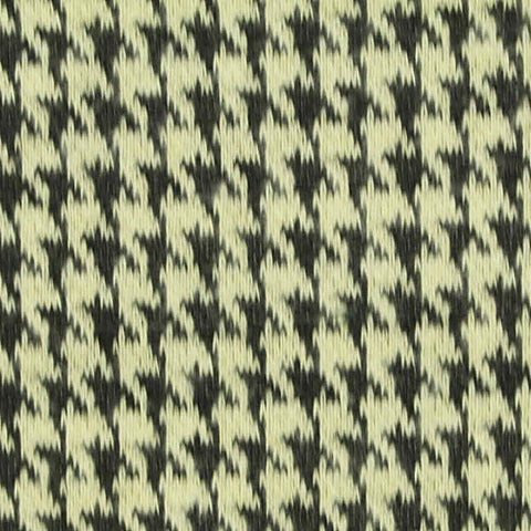 Black Houndstooth Interlock Knit, Poly-Cotton, 251 gsm