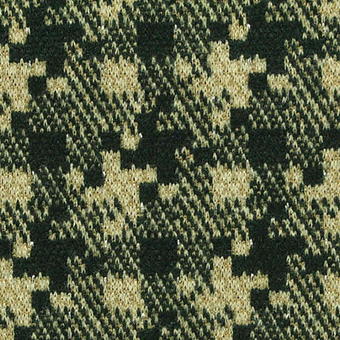 Dark Green Houndstooth Interlock Knit, Poly-Viscose