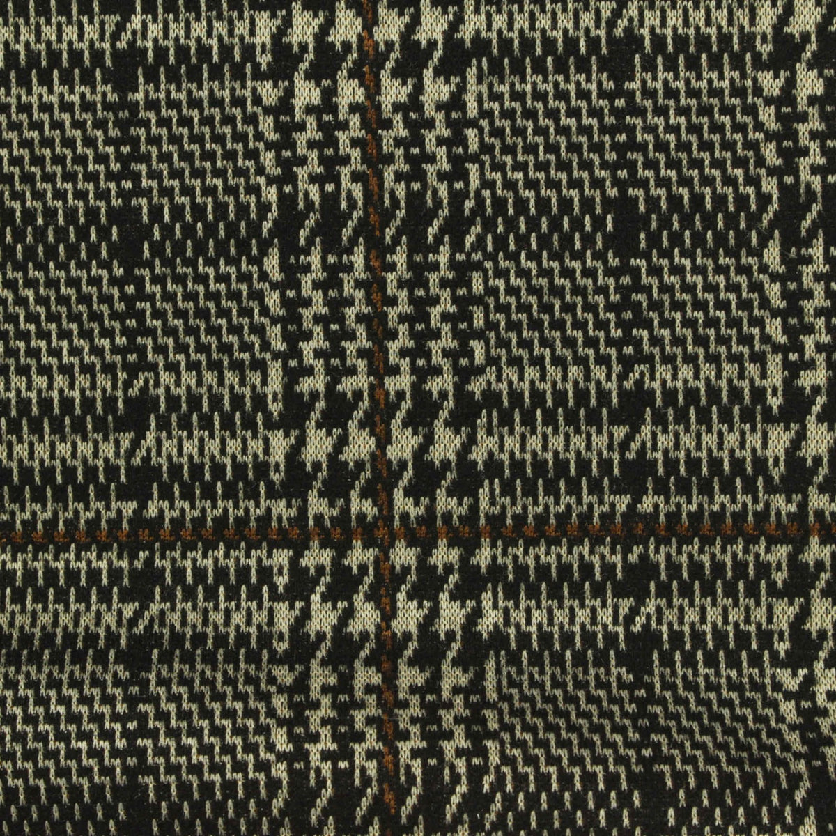 Black Houndstooth Interlock Knit, Polyester, 190 gsm