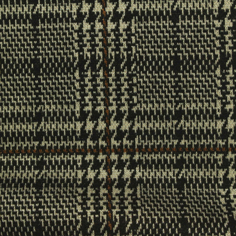 Black Houndstooth Interlock Knit, Polyester, 190 gsm