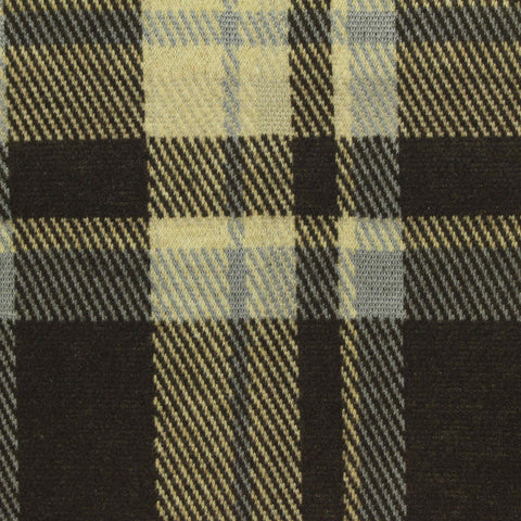 Dark Brown Bold-Plaid Interlock Knit, Poly-Viscose