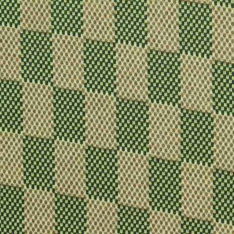Green Check Interlock Knit, Polyester