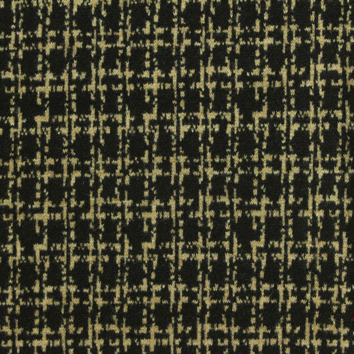 Black Check Interlock Knit, Poly-Viscose, 352 gsm