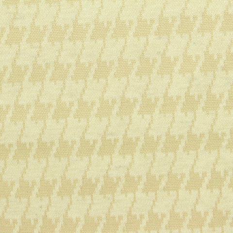 Light Yellow Houndstooth Interlock Knit, Poly-Viscose
