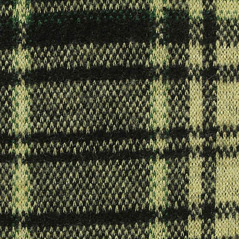 Dark Green Plaid Interlock Knit, Poly-Viscose