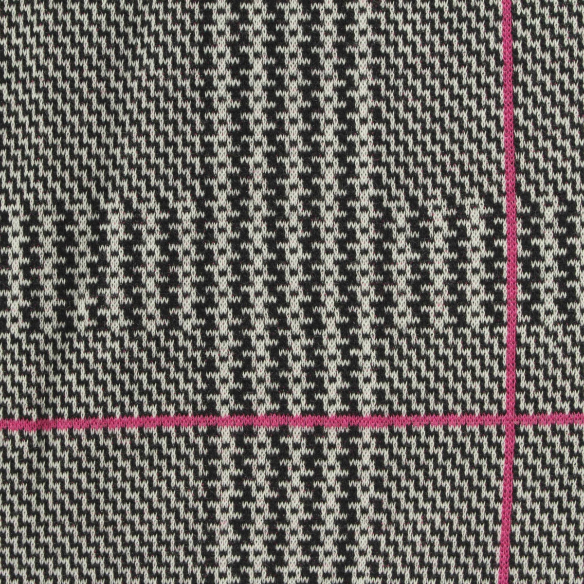 Black Houndstooth Jacquard, Poly-Viscose, 265 gsm