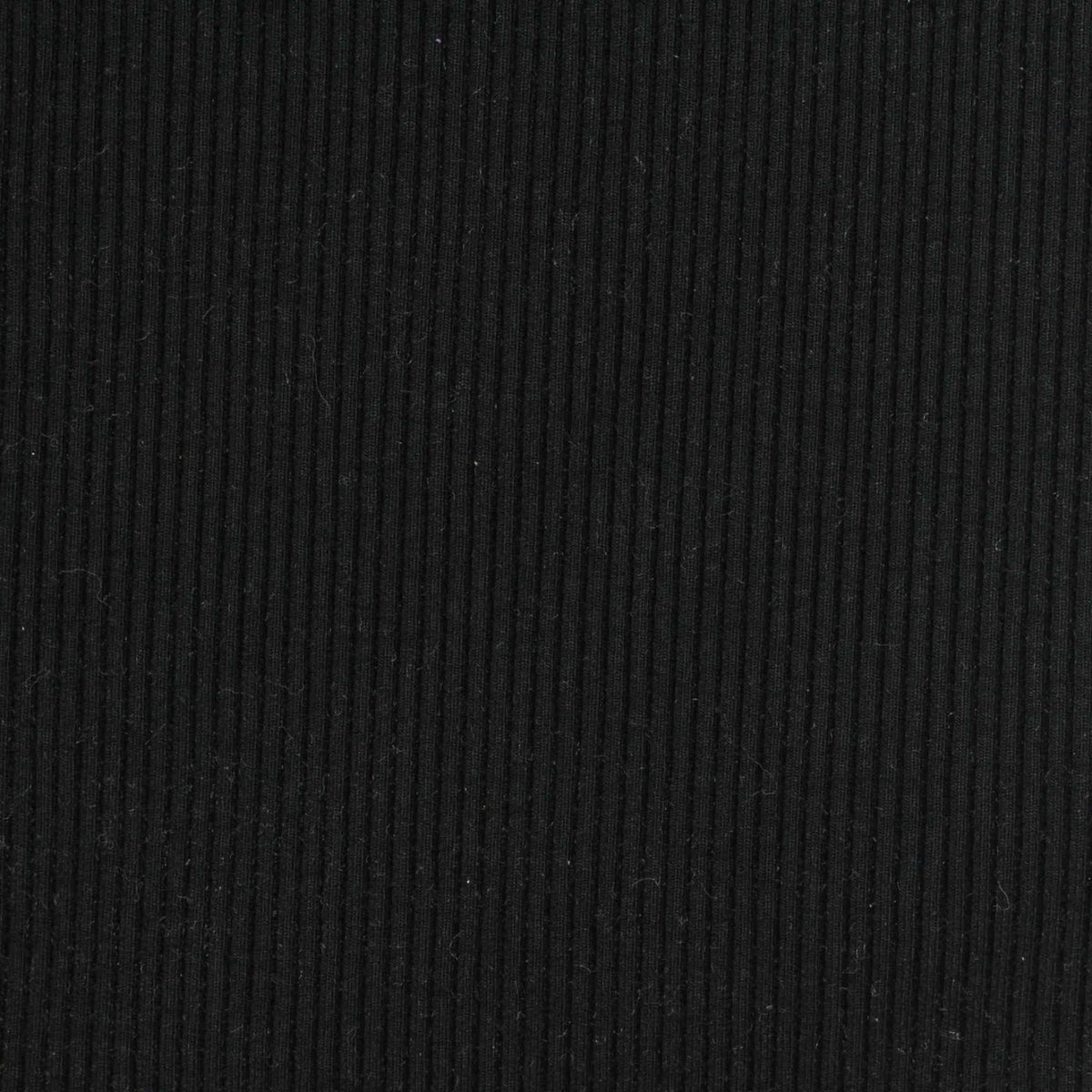 Viscose Stretch Rib Knit Fabric, 600 gsm, 115 cm — Black
