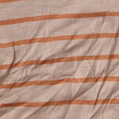 Orange-Brown Horizontal-Stripe Knit