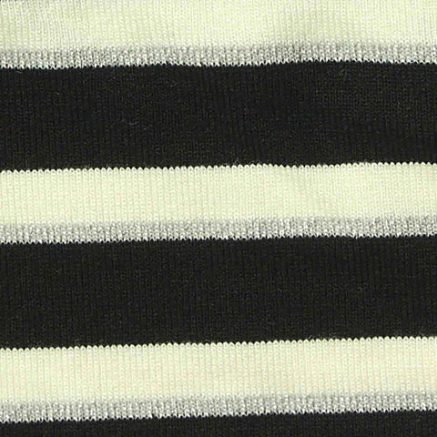 Black Horizontal-Stripe Knit, Viscose, 230 gsm