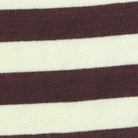 Maroon Horizontal-Stripe Jersey Knit, Viscose