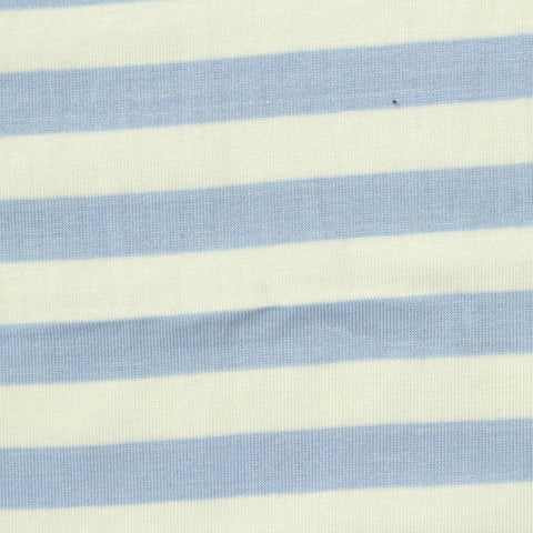 Light Blue Horizontal-Stripe Jersey Knit, Viscose