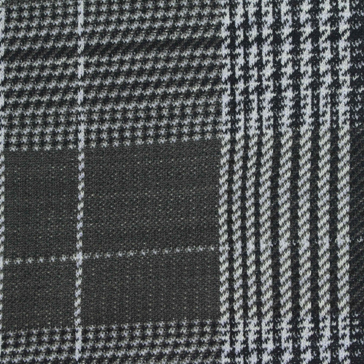 Black Plaid Jacquard, Polyester, 370 gsm