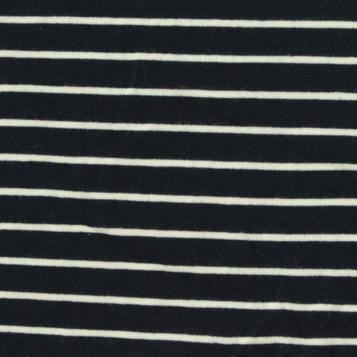 Navy Horizontal-Stripe Jersey Knit, 198 gsm