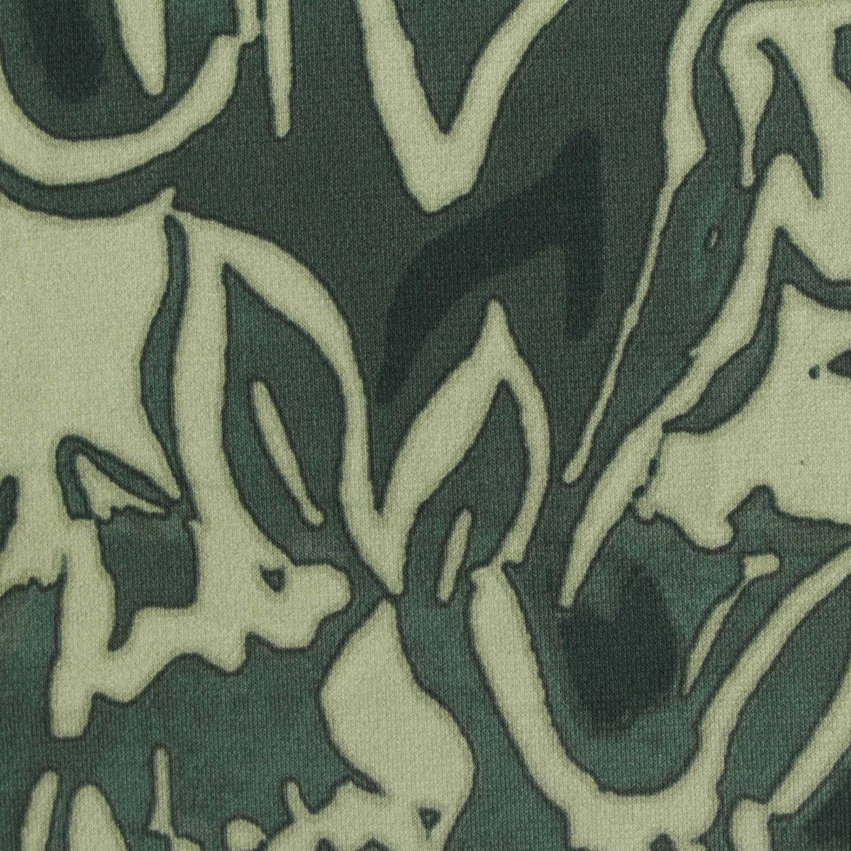 Dark Green Abstract Linen-Look, Polyester