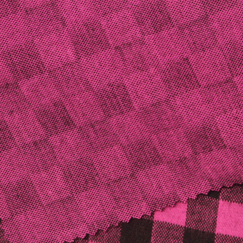 Pink Check Jacquard, Poly-Viscose