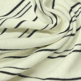 Black Horizontal-Stripe Chunky Knit, Cotton