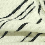 Black Horizontal-Stripe Chunky Knit, Cotton — texture