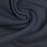 Cotton Viscose Rib Knit Fabric, 350 gsm, 182 cm — Navy
