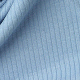 Viscose Polyester Stretch Rib Knit Fabric, 300 gsm, 155 cm — Blue — texture