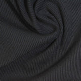 Viscose Stretch Rib Knit Fabric, 460 gsm, 125 cm — Black