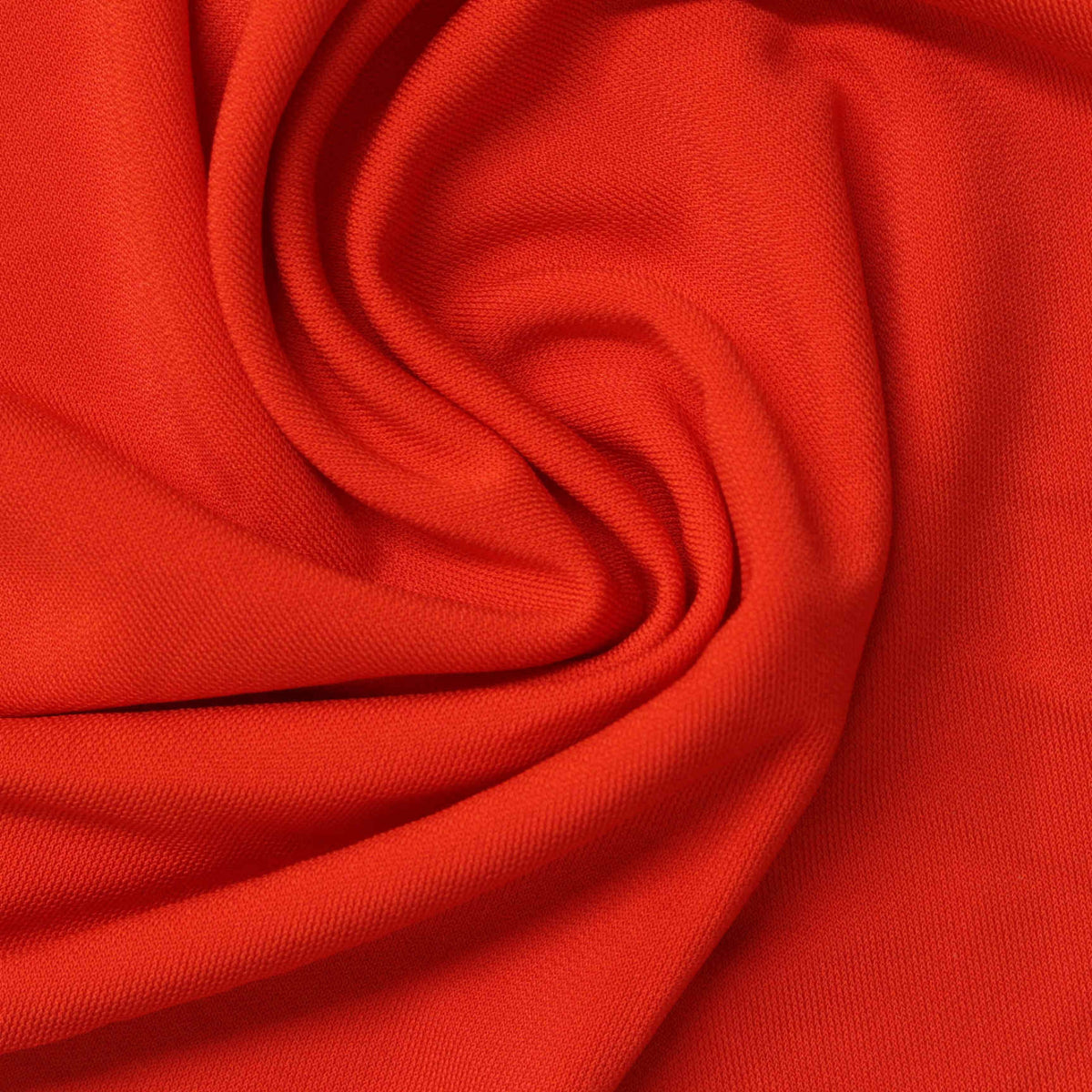 Bright Red Ribbed Interlock Knit, Viscose