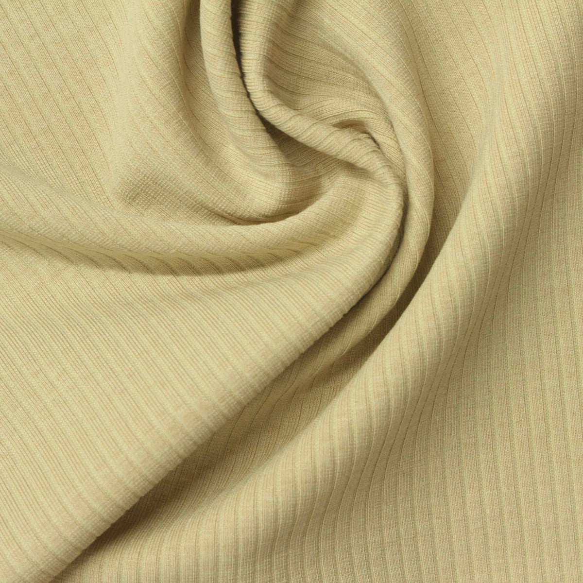 Viscose Polyester Stretch Rib Knit Fabric, 300 gsm, 155 cm — Beige
