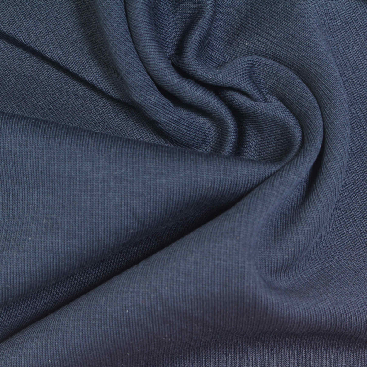 Cotton Polyester Scuba Knit Fabric, 250 gsm, 185 cm — Navy